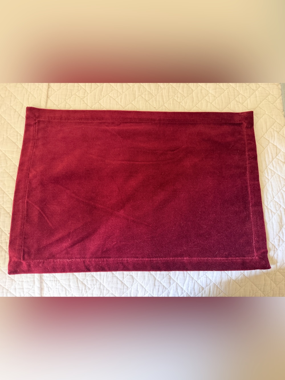 Burgundy Velvet Rectangular Placemats